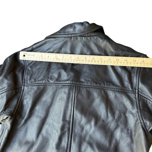 Ironhead Jacket‎ Motorcycle Leather Black Button-Up Pockets Women's Size XS VTG - Picture 8 of 13